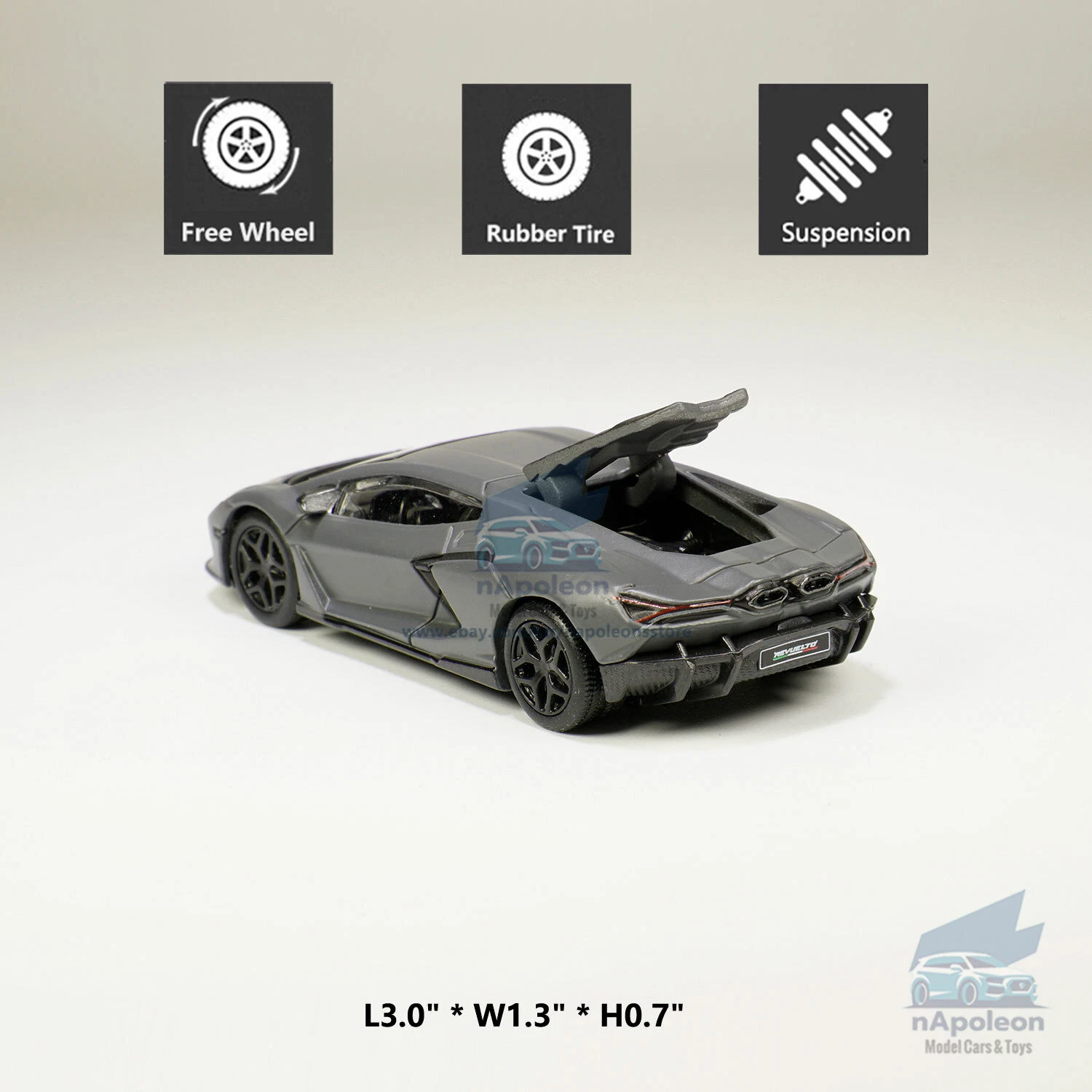Bburago Lamborghini Revuelto – Gris oscuro