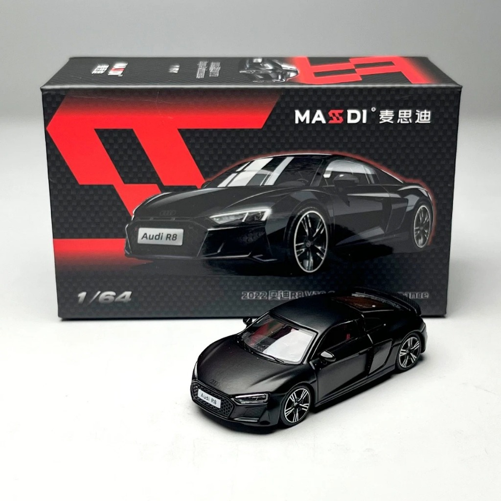 Massdi Audi R8 V10 Coupe Performance 2022 1:64 – Negro mate