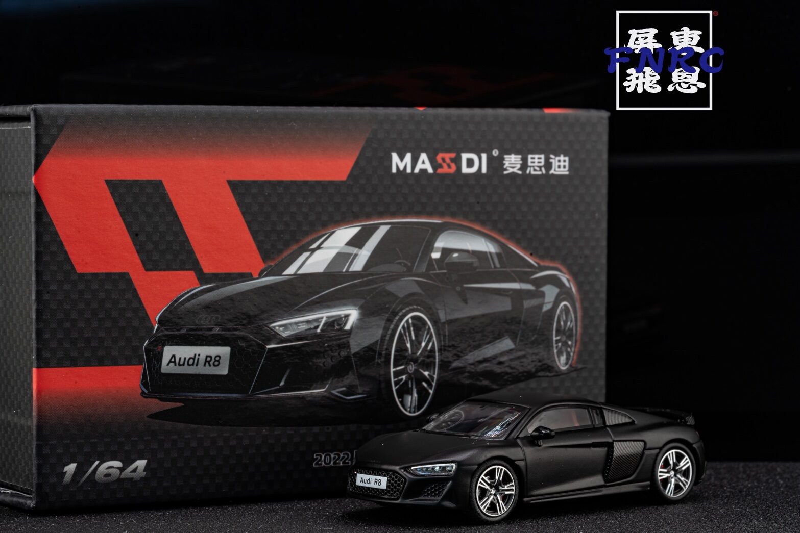 Massdi Audi R8 V10 Coupe Performance 2022 1:64 – Negro mate