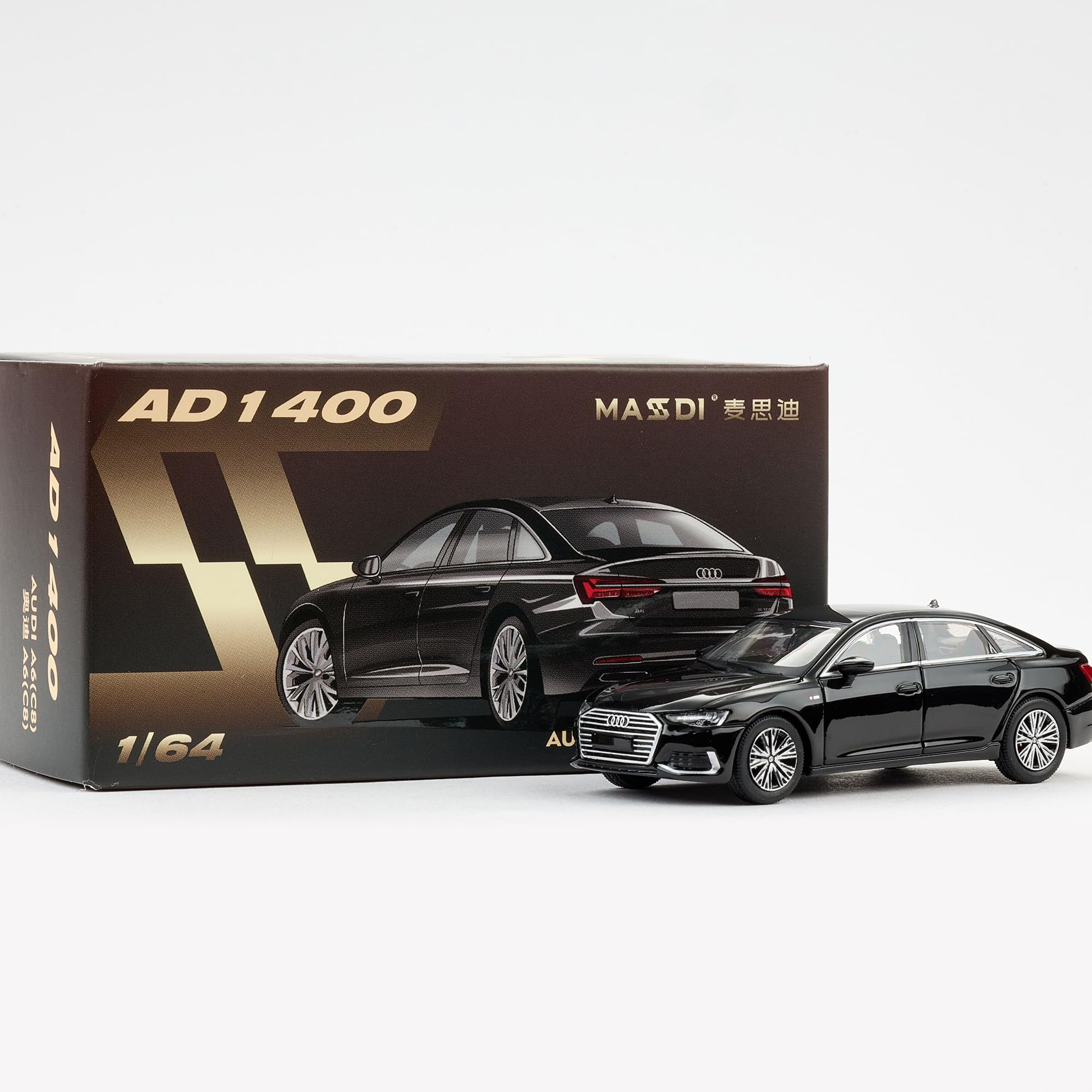 Massdi Audi A8L 2021 - negro 1:64