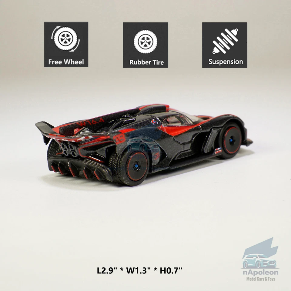 Bburago (Negro/rojo) Bugatti Bolide 1:64
