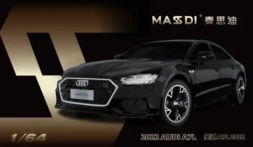 Massdi Audi A7L 2022 - negro 1:64